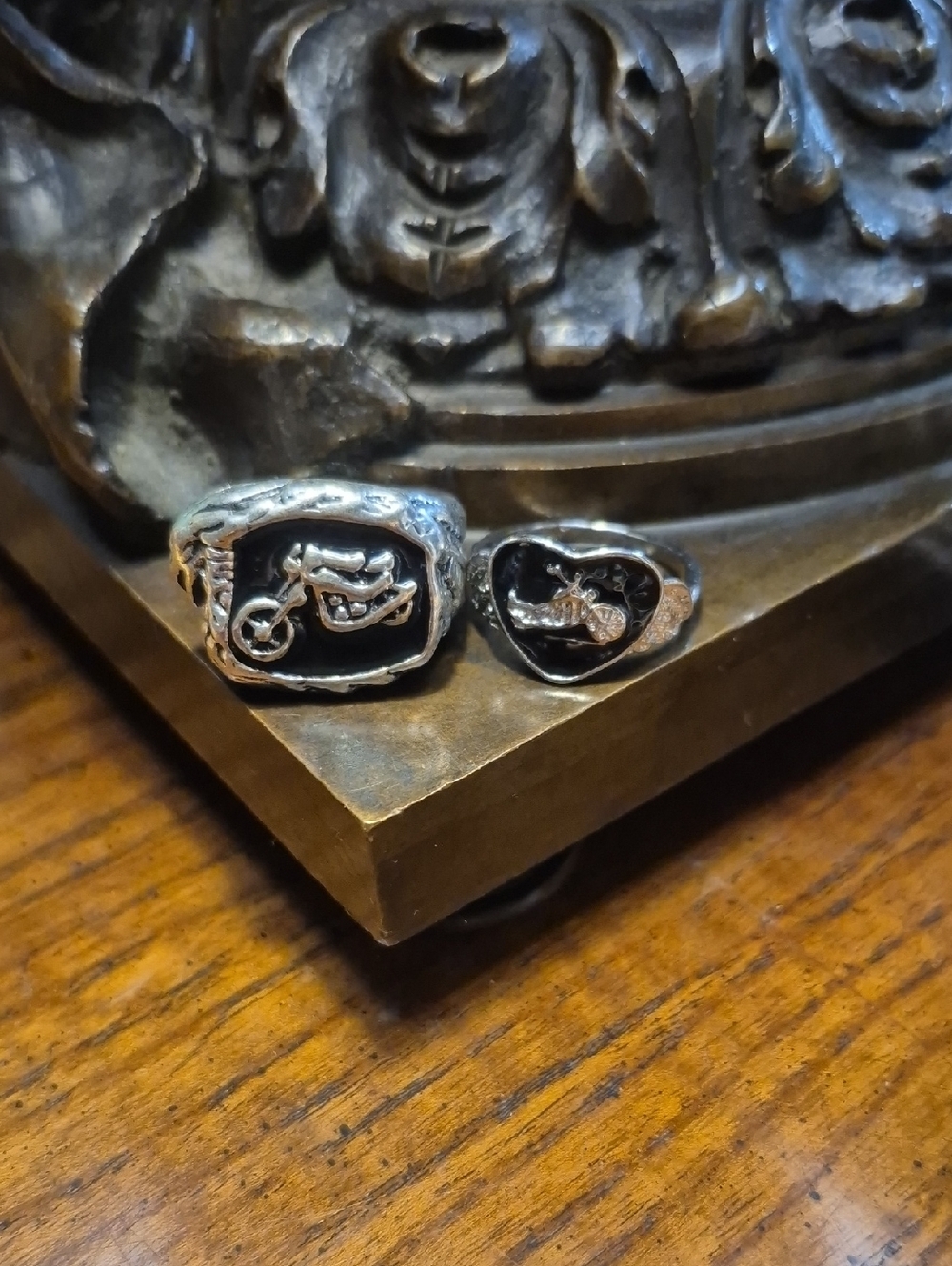 Biker Motorcycle Chopper Sweetheart Rings Sz 10